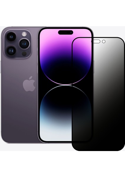 iPhone 14 Pro Max Hayalet Privacy Gizli Seramik Ekran Koruyucu Siyah