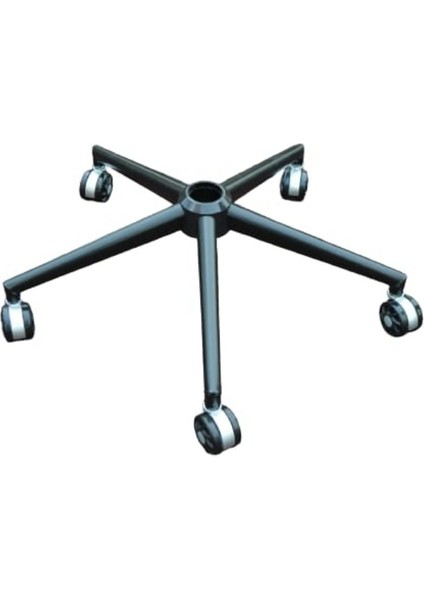 Ahtapot Siyah Metal Ayak + 5 Adet Oyuncu Tekerleği