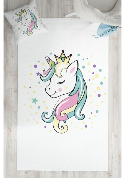 dijital Baskı Yıkanabilir Kaymaz Taban Unicorn Çocuk Odası Halısı