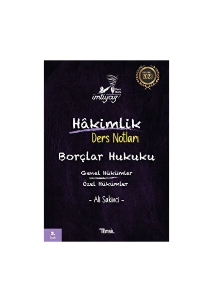 Imtiyaz Borçlar Hukuku Genel Hükümler- Özel Hükümler Hakimlik Ders Notları