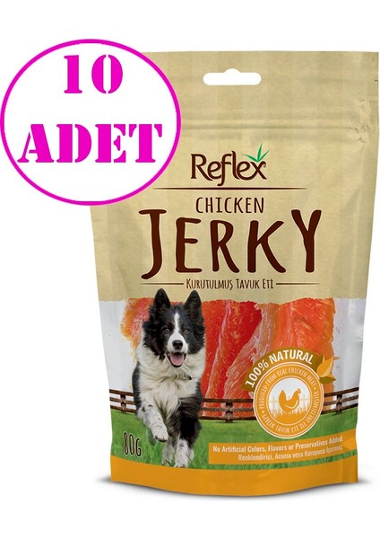Chicken Jerky Tavuk Fileto Doğal Köpek Ödülü 80 gr 10 Ad