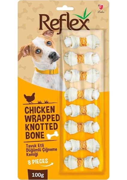 Tavuk Etli Düğümlü Köpek Çiğneme Kemiği 8'li 100 gr