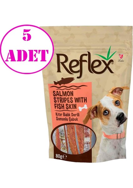 Balık Deri Sargılı Somon Etli Çubuk 80 gr 5 Ad