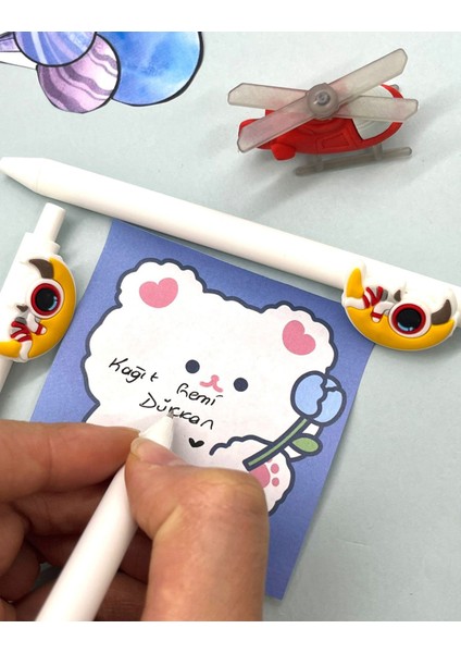 Sevimli Astronot Ayda 0,5 Uçlu Üstten Basmalı Beyaz Jel Kalem fiyatları