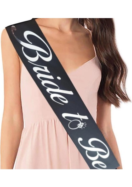 Bride To Be Gümüş Yazılı Siyah Kuşak