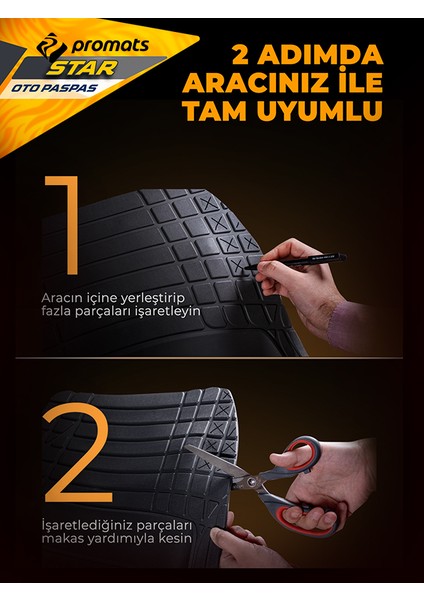 Fiat Albea 2002 Model ve Sonrası Uyumlu Oto Paspas Star Plus (Siyah)