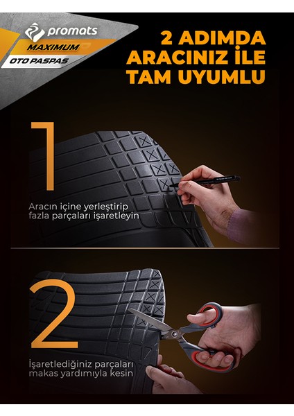 Opel Corsa C 2001 Model ve Sonrası Uyumlu Oto Paspas 4d Maximum (Bej)