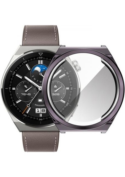 Polham Huawei Watch Gt 3 Pro 46MM Ful Kaplama Koruyucu Kılıf, Soft Silikon Darbe Emici Saat Kılıf