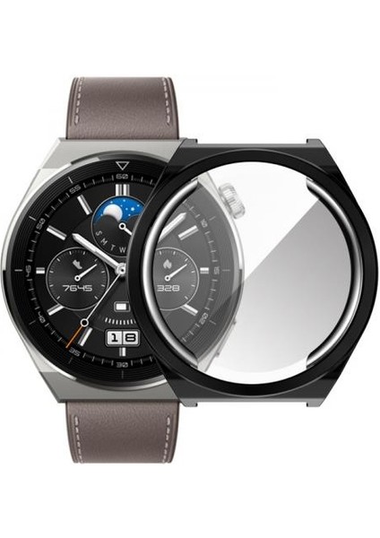 Polham Huawei Watch Gt 3 Pro 43MM Ful Kaplama Koruyucu Kılıf, Soft Silikon Darbe Emici Saat Kılıf