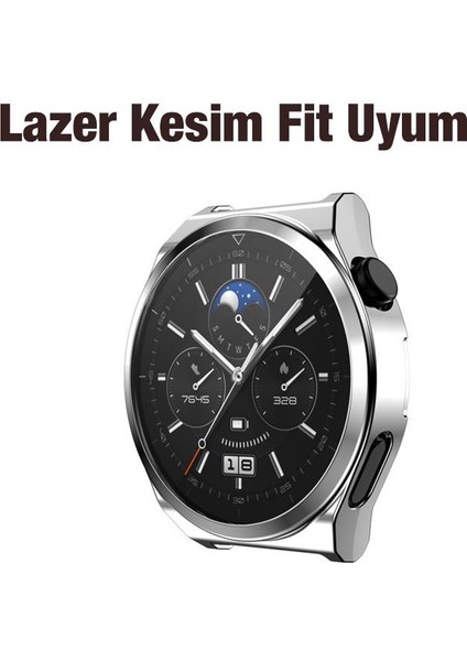 Polham Huawei Watch Gt 3 Pro 43MM Ful Kaplama Koruyucu Kılıf, Soft Silikon Darbe Emici Saat Kılıf