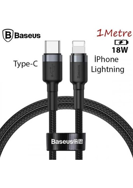 18W 1 Metre Type-C To Iphone Lightning Şarj ve Data Kablosu, Ipad ve Iphone Ultra Hızlı Şarj