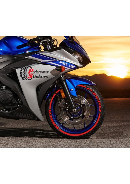 Pzero & Kuyruk Motorsiklet Lastik Yazısı Sticker 4 Adet Kırmızı