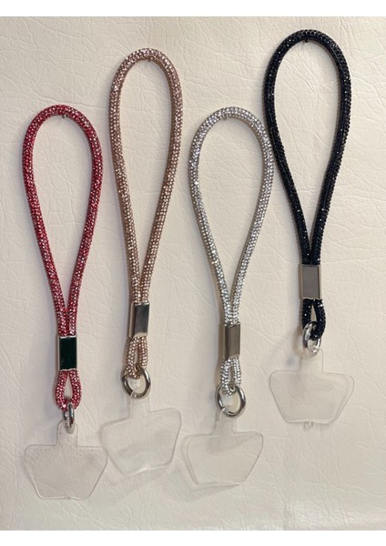 RCS Store Taşlı Kırmızı Telefon Askısı Tüm Modellere Uyumlu