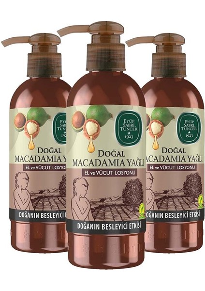 Doğal Macadamia Yağlı El ve Vücut Losyonu 250 ml x 3