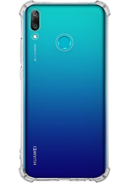 Huawei Y9 2019 ile Uyumlu Kapak Köşe Korumalı Airbag Antishock Silikon Şeffaf Kılıf