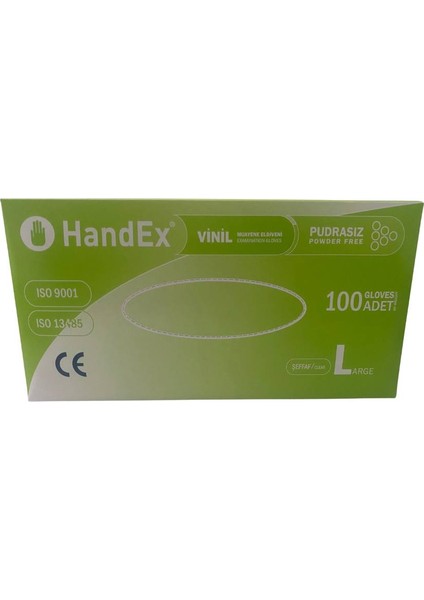 Handex Pudrasız Şeffaf Eldiven Iı Hijyenik Kaymaz ve Koku Yapmaz Iı Paket İÇINDE100 Adet Mevcut