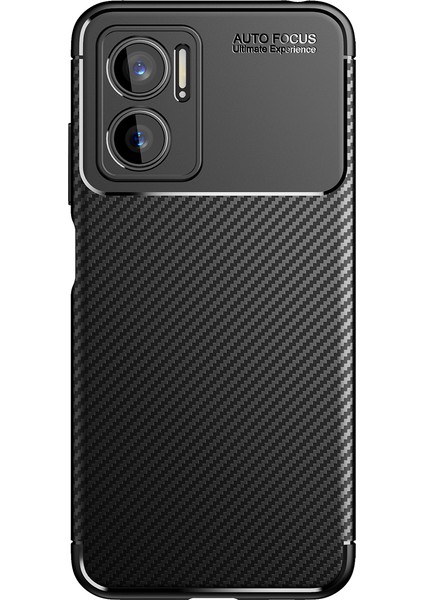 Xiaomi Redmi Note 11E Kılıf Rugged Armor Darbe Emici Uzun Ömürlü Dayanıklı Parmak İzi Yapmaz Karbon Tasarım Negro Silikon Kapak