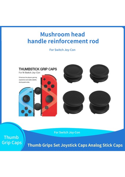 4 Adet Analog Çubuk Sapları Aşınmaya Dayanıklı Kaymaz Anahtar Denetleyici Thumbstick (Yurt Dışından)