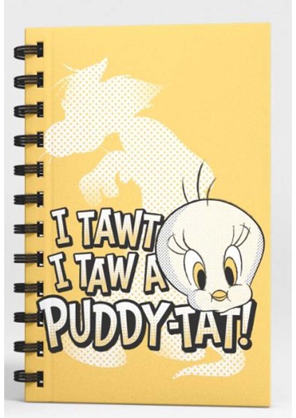 Tweety I Tawt I Taw A Puddy Tat Spiralli Defter Açık Sarı Çizgili