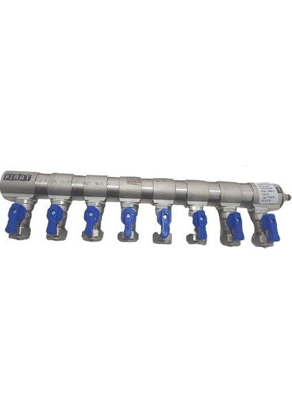 Kollektör Mini Küresel Vanalı 1'' (Mavi) 6'lı Çıkış