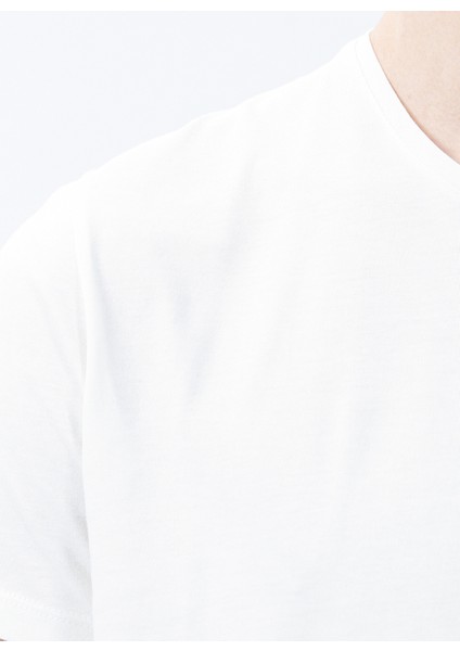Bisiklet Yaka Düz Koyu Beyaz Unisex T-Shirt Stars indirimleri