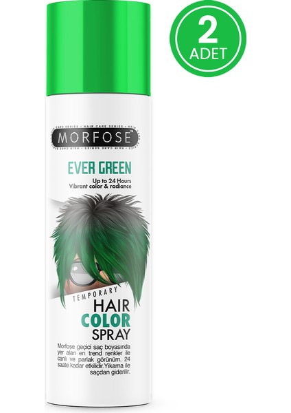 Mech 24 Saate Kadar Etkili Yeşil Renkli Saç Spreyi Ever Green 150 ml 2 Adet
