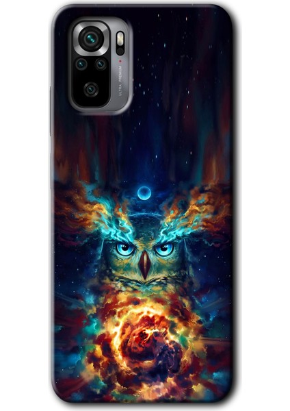 Xiaomi Redmi Note 10 Kılıf Baskılı Kapak - Ballı Baykuş +Tam Kaplayan Mat Seramik