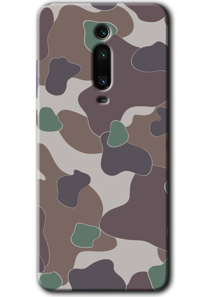 Xiaomi Mi 9t Kılıf Baskılı Kapak - Kamuflaj 11 +Tam Kaplayan Mat Seramik
