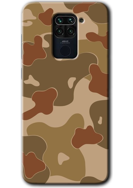 Xiaomi Redmi Note 9 Kılıf Baskılı Kapak - Kamuflaj 10 +Tam Kaplayan Mat Seramik