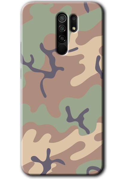 Xiaomi Redmi 9 Kılıf Baskılı Kapak - Kamuflaj 29 +Tam Kaplayan Mat Seramik