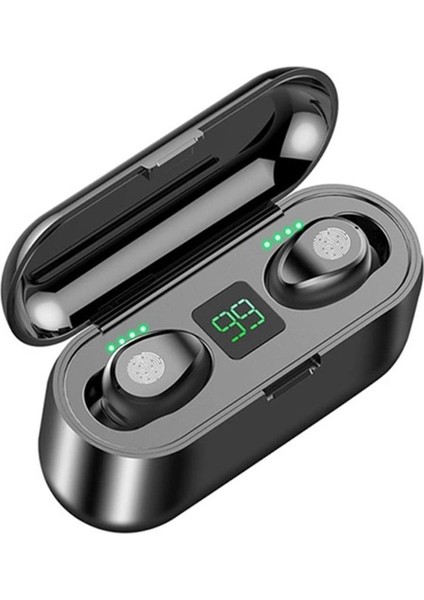 Iettndg F9-34 Kablosuz Cvc8.0 Gürültü Önleyici LED Dijital Ekran Bluetooth Uyumlu 5.0 Fitness Için Spor Dinamik Spor Kulaklık (Yurt Dışından)