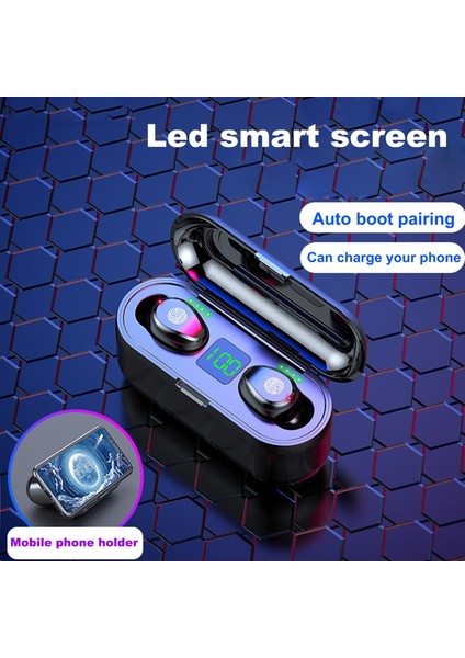 Iettndg F9-34 Kablosuz Cvc8.0 Gürültü Önleyici LED Dijital Ekran Bluetooth Uyumlu 5.0 Fitness Için Spor Dinamik Spor Kulaklık (Yurt Dışından) fiyatları