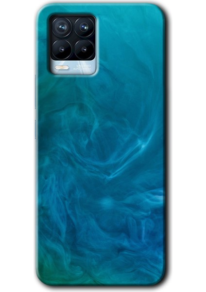 Realme 8 Kılıf Baskılı Kapak - Mavi Aura +Tam Kaplayan Mat Seramik