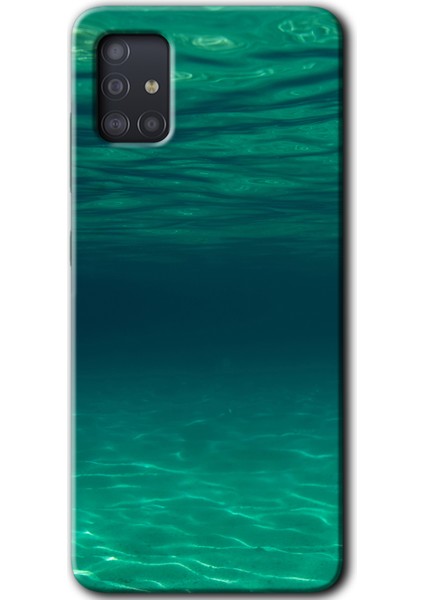 Samsung Galaxy A51 Kılıf Baskılı Kapak - Derin Deniz +Tam Kaplayan Mat Seramik