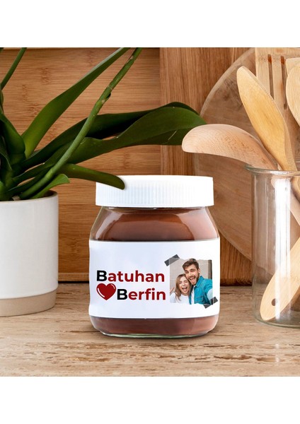 Sevgiliye Özel Isimli ve Fotoğraflı Nutella 400 gr