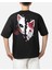 Wedday Siyah Kamado Tanjiro Maskesi Oversize Pamuklu T-Shirt Wed 3