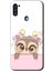Samsung Galaxy A11 Kılıf Baskılı Kapak - Sevimli Baykuş +Tam Kaplayan Mat Seramik 1