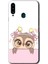Samsung Galaxy A20S Kılıf Baskılı Kapak - Sevimli Baykuş +Tam Kaplayan Mat Seramik 1