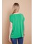 Likralı Krep Kumaş V Yaka Salaş Yanı Yırtmaçlı Oversize Bluz-B.yeşil10 4