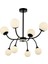 Avonnı AV-60386-8BSY Siyah Boyalı Modern Avize G9 Metal Cam 80CM 1