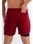 Erkek Spor Şort Çift Katmanlı | Bordo | Comfortable Serisi | 4