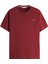 Bordo Oversize Tişört Erkek Basic Bisiklet Yaka | Düz Pamuklu Tshirt | Beyaz Nakişli Q Logo TRF6001 1