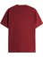 Bordo Oversize Tişört Erkek Basic Bisiklet Yaka | Düz Pamuklu Tshirt | Beyaz Nakişli Q Logo TRF6001 2