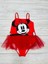 Kız Çocuk Balerin Tütülü Kırmızı Renk Mickey Baskılı Mayo Tül Tütü Detaylı Son Sezon 1