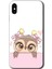Apple iPhone Xs Kılıf Baskılı Kapak - Sevimli Baykuş +Tam Kaplayan Mat Seramik 1