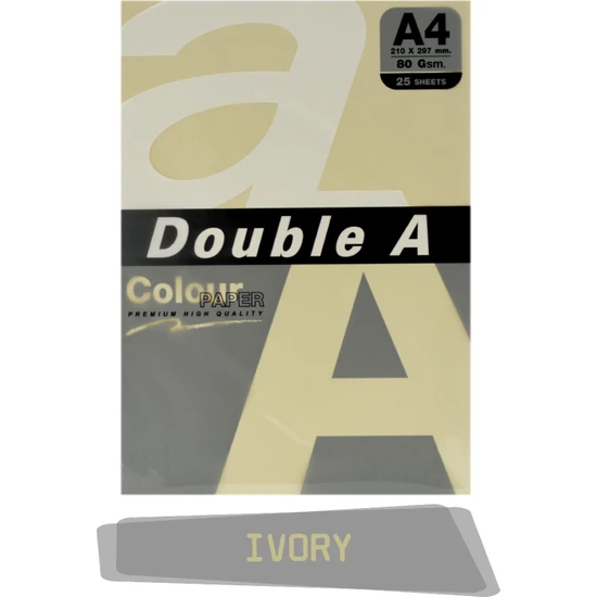 Double A Renkli Fotokopi Kağıdı 25 Li A4 80 gr Ivory