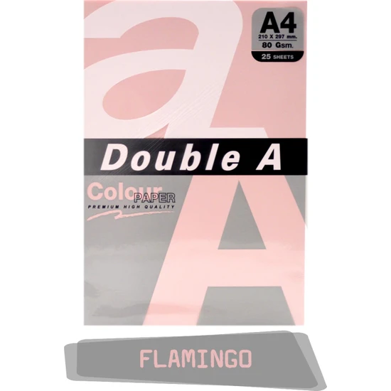 Double A Renkli Fotokopi Kağıdı 25 Li A4 80 gr Flamingo
