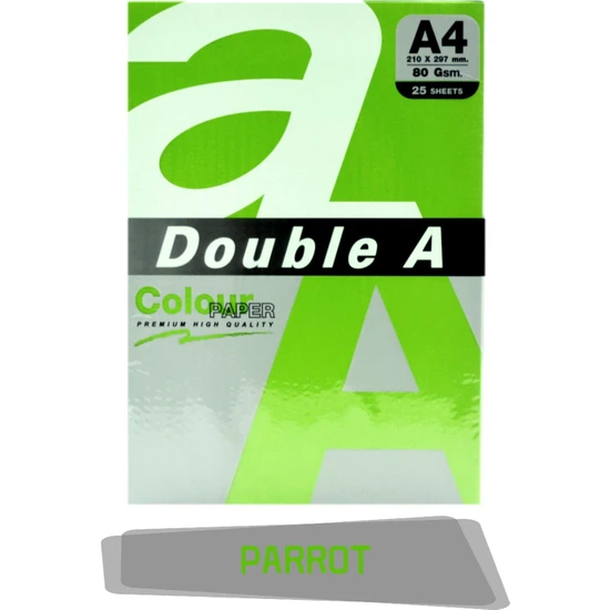 Double A Renkli Fotokopi Kağıdı 25 Li A4 80 gr Parrot
