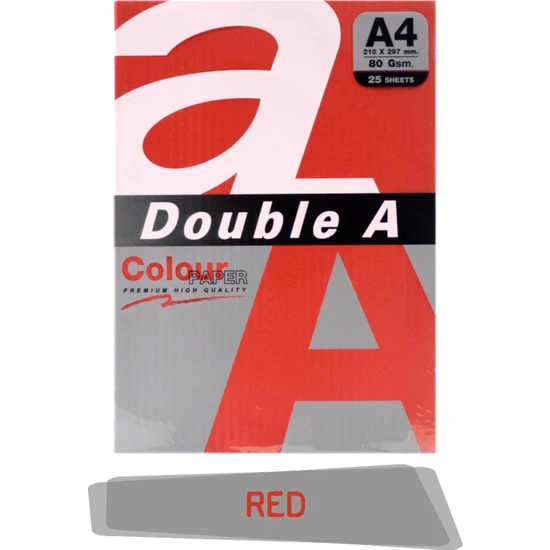 Double A Renkli Fotokopi Kağıdı 25 Li A4 80 gr Red