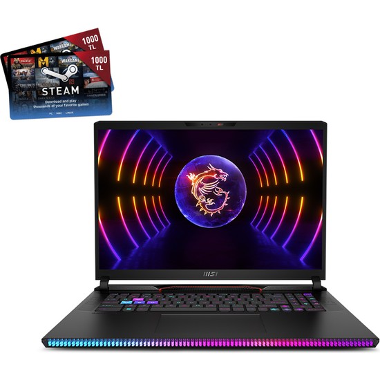MSI RAIDER GE78HX 13VH-038TR Intel Core i7 13700HX 32GB 2TB SSD RTX4080 Windows 11 Home 17" QHD+ 240Hz Taşınabilir Bilgisayar